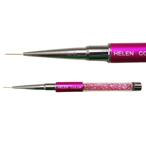 Pincel Fino Rosa Cristal Com Tampa