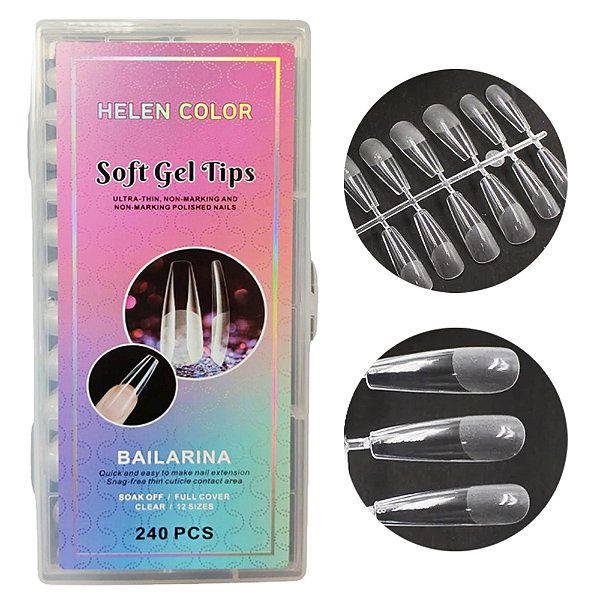 Soft Gel Tips Helen Color Bailarina (240 unid)