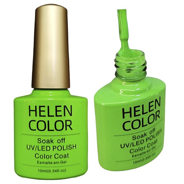 Esmalte Em Gel Verde Neon Fluorescente Helen Color 180 10ml