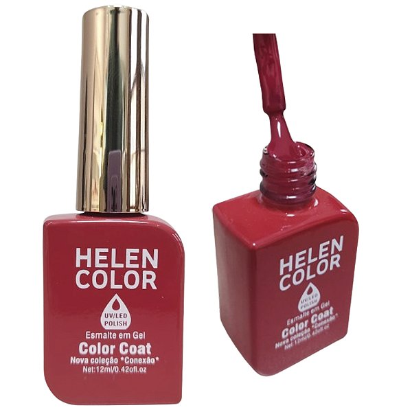 Esmalte Em Gel Vermelho Queimado Helen Color Conexão 122 12ml