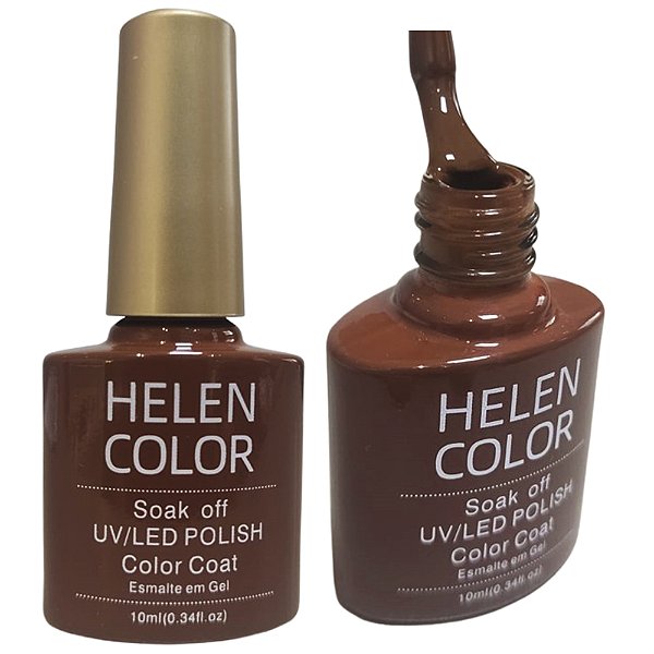 Esmalte Em Gel Marrom Avermelhado Helen Color 258 10ml