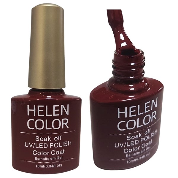 Esmalte Em Gel Vermelho Escuro Helen Color 260 10ml