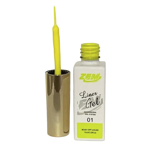 Esmalte Em Gel Amarelo Neon ZEM Liner 01