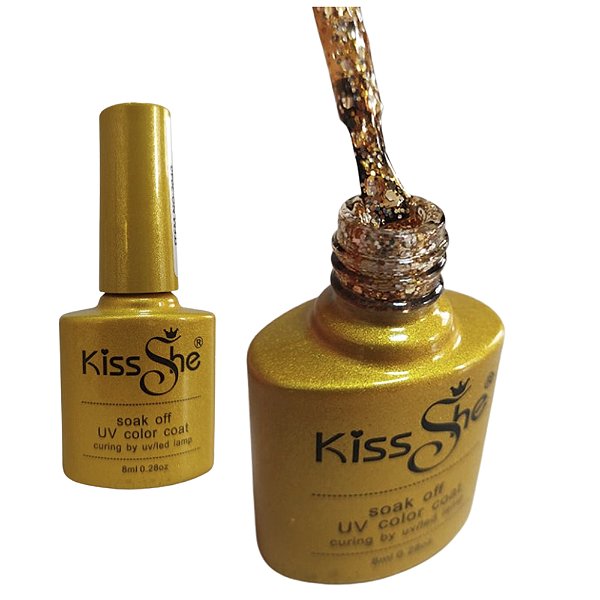 Esmalte Em Gel Kiss She Tons de Dourado 09