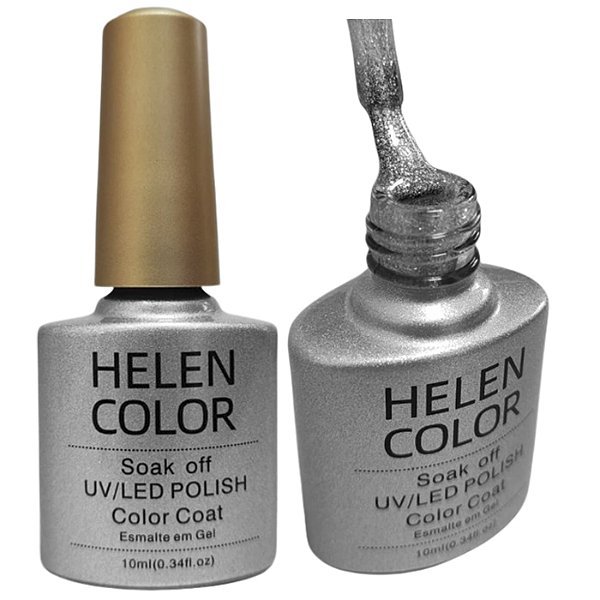 Esmalte Em Gel Prateado Prata Helen Color 26 10m