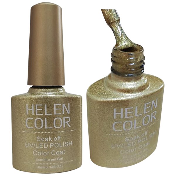 Esmalte Em Gel Dourado Helen Color 28 10ml