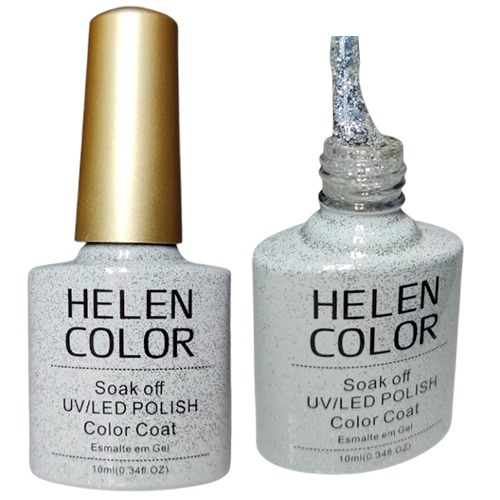 Esmalte Em Gel Prateado Prata Helen Color 10 10ml