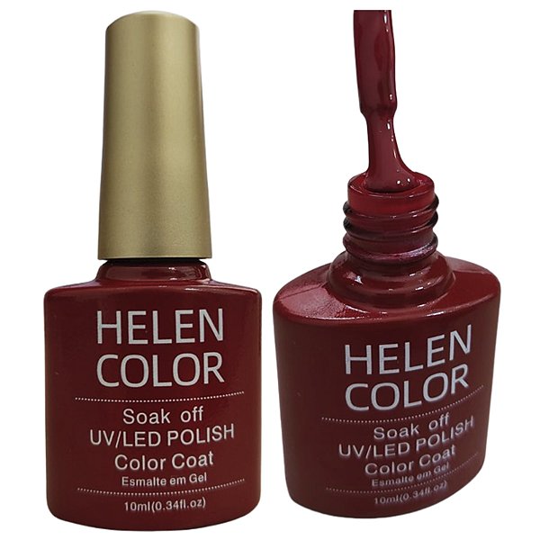 Esmalte Em Gel Vermelho Escuro Helen Color 145 10ml