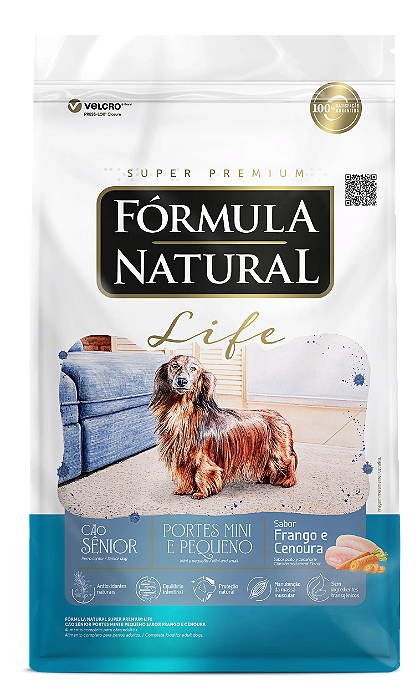 Fórmula Natural Super Premium Life Cão Sênior Portes Mini e Pequeno Sabor Frango e Cenoura 1kg