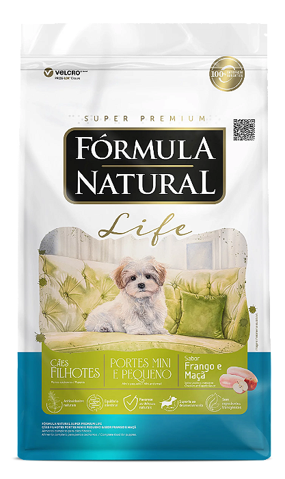 Fórmula Natural Super Premium Life Cães Filhotes Portes Mini e Pequeno Frango e Maçã 15Kg