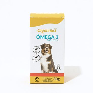 Ômega 3 Dog 1000mg para Cães Organnact 30 cápsulas