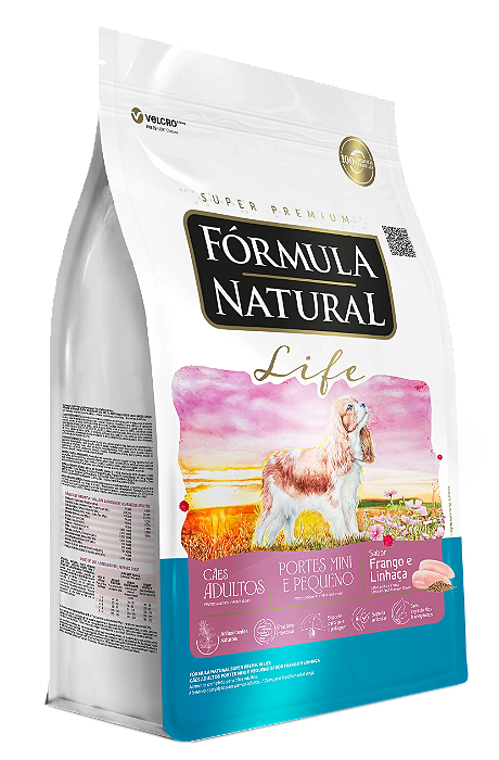 Fórmula Natural Super Premium Life Cães Adultos Portes Mini e Pequeno Frango e Linhaça 7Kg