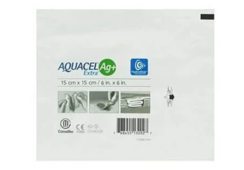 Curativo Aquacel AG+Extra Estéril 15cm x 15cm Unidade - Convatec