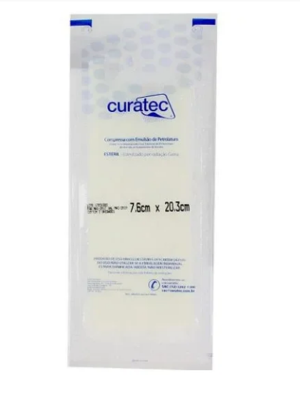 Compressa Com Emulsão de Petrolatum Estéril 7,6cm x 20,3cm Unidade - Curatec