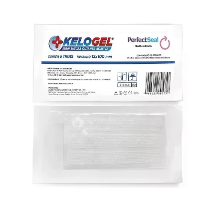 Ponto Falso Strip Sutura Cutânea 12x100mm C/ 6 Tiras - KeloGel