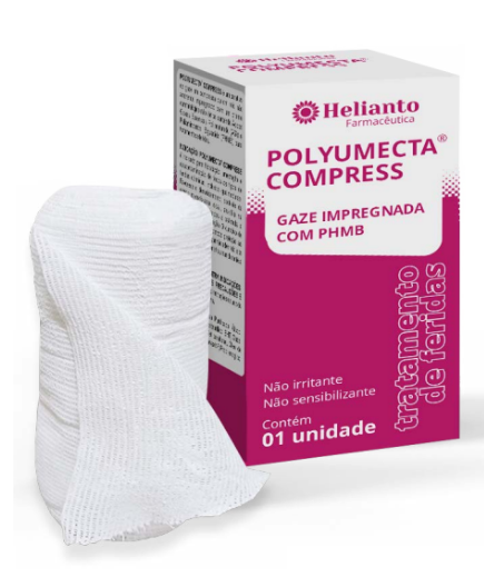 Curativo de Malha com PHMB 10,2cm x 6m Polyumecta Compress - Helianto