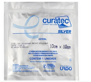Curativo de Alginato de Cálcio e Prata 10cm x 10cm Silver IV - Curatec