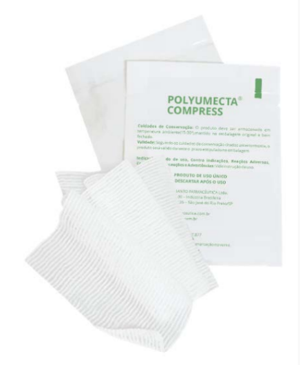Curativo de Malha em Sachê com PHMB 7,5cm x 20,3cm Polyumecta Compress Unidade - Helianto