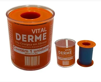 Fita Cirúrgica De Silicone Adesiva Rolo 5cm x 1,5m Para Cicatriz e Queloide - Vital Derme