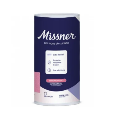 Esparadrapo Rosa 10cm x 4,5m Impermeável - Missner