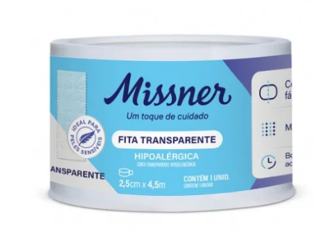 Fita Transparente (Transpore) 2,5mm x 4,5m - Missner