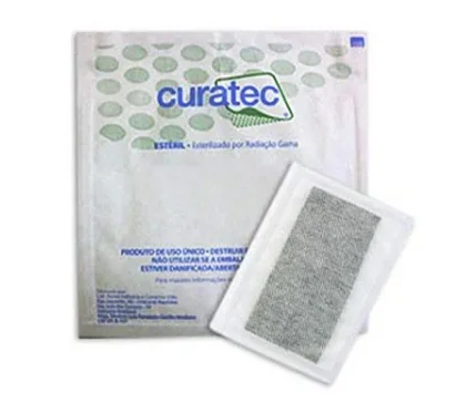 Curativo Carvão Ativado com Prata Plus 10cm x 10cm - Curatec