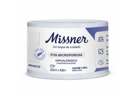 Fita Micropore 2,5cm x 4,5m Branca - Missner