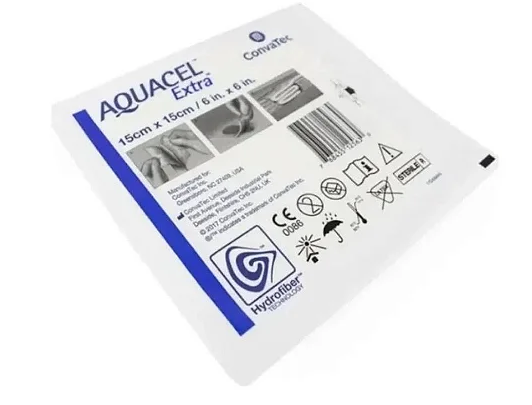Curativo Aquacel Extra / Hidrofibra sem Prata Estéril 15cm x 15cm Unidade - Convatec