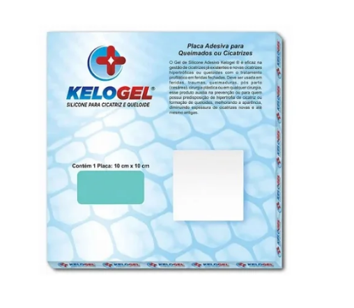 Placa em Silicone Cicatrizes e Queimados 10cm x 10cm Unidade - Kelogel