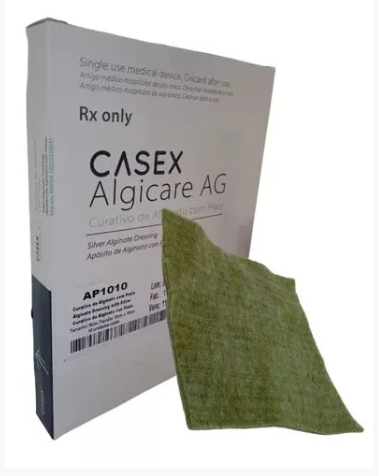 Curativo de Alginato e Prata 10cm x 10cm Unidade - Casex