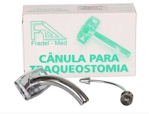 Cânula de traqueostomia S/ Balão (Curta) Metal Nº 5 - Fradel