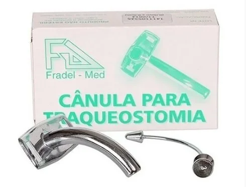Cânula de traqueostomia S/ Balão (Curta) Metal Nº 4 - Fradel