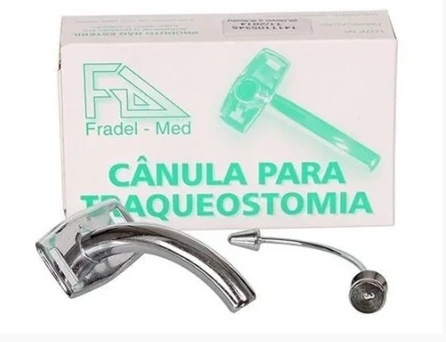 Cânula de traqueostomia S/ Balão (Longa) Metal Nº 6 - Fradel