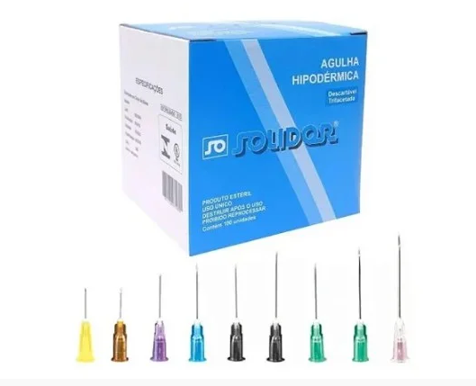 Agulha Hipódermica 20x0,55mm C/ 100 Unidades - Solidor