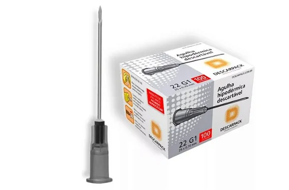 Agulha Hipodérmica 30 x 0,70mm C/ 100 Unidades - Descarpack