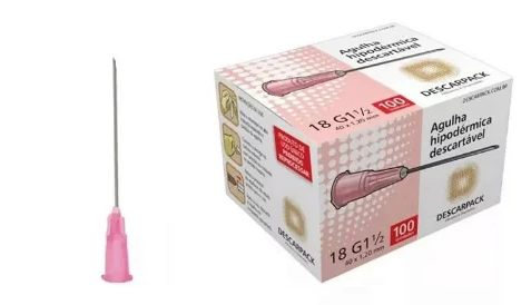 Agulha Hipodérmica 40 x 12mm C/ 100 Unidades - Descarpack