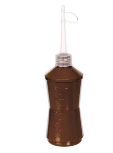 Almotolia Capacidade 250ml (Marrom) Plástica Bico Reto Graduada Âmbar / Unidade - J. Prolab