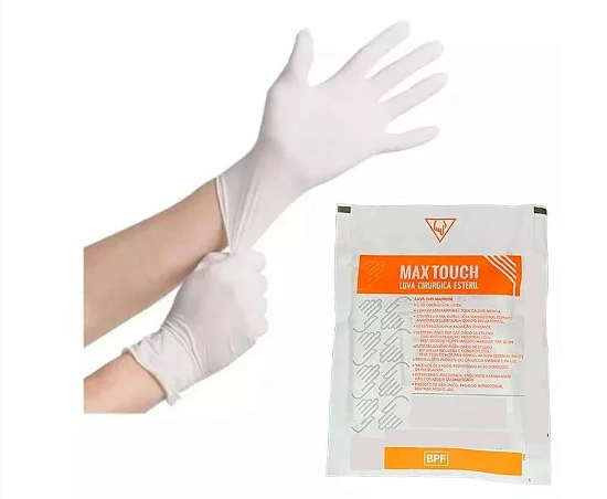 Luva de Látex Cirúrgica 7,5 Estéril (1 Par) Com Pó - Max Touch