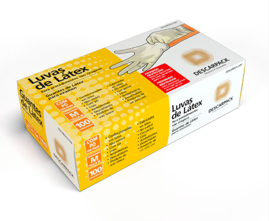Luva de Látex com Pó Tam: P - Descarpack
