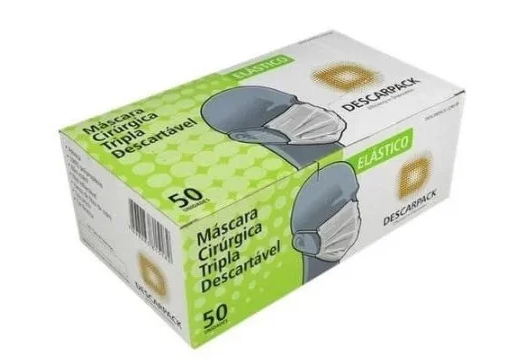 Máscara Cirúrgica Tripla Proteção C/ 50 Unidades - Descarpack