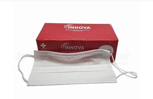 Máscara Cirúrgica Tripla Proteção Com Elático Cx 50 Unidades - Innova