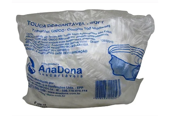 Touca Descartável Soft C/ 100 Unidades - Anadona