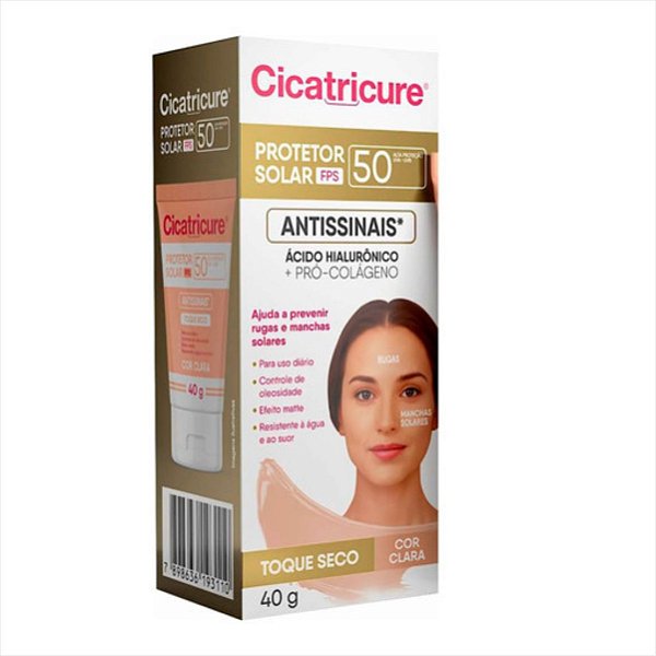 Cicatricure Protetor Solar Antissinais Cor Clara Fps50 - 40g