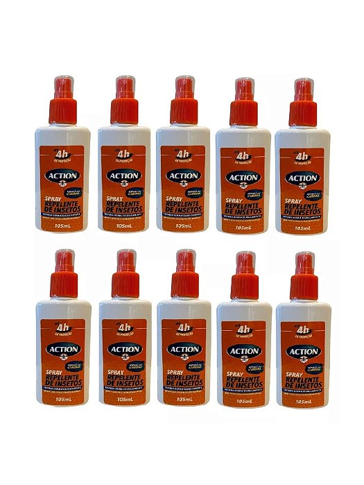 Kit 10 Repelente Action Spray Repelente Icaridina Proteção Mosquito Dengue