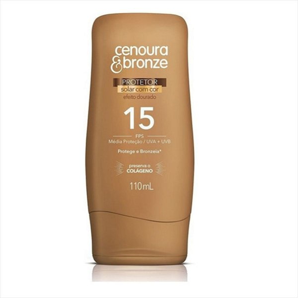 Protetor Solar Com Cor Fps 15 Cenoura E Bronze 110ml