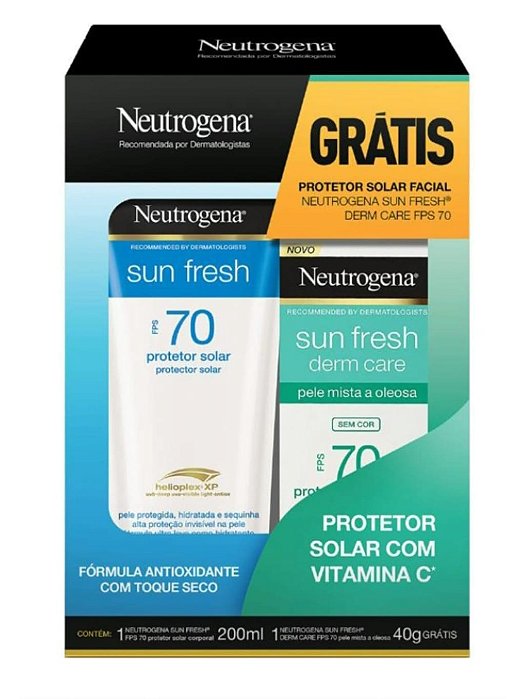 KIT PROTETOR SOLAR NEUTROGENA FPS70 CORPO+FACIAL PELE OLEOSA