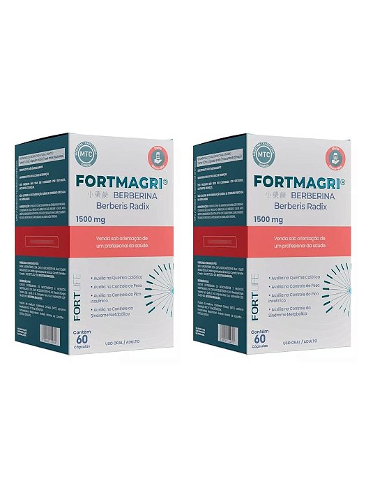 Fortmagri Berberina 1500mg Com 120 Cápsulas Fortlife