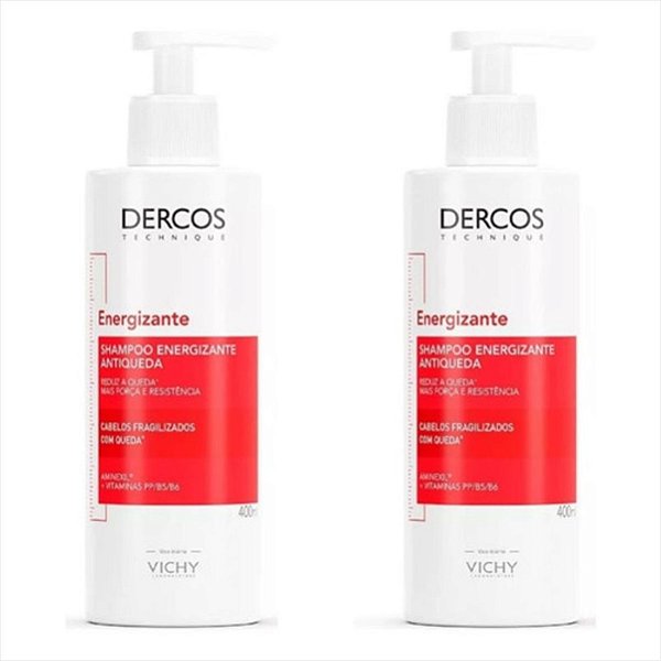 Shampoo Dercos Antiqueda 400ml Kit C/2 Vichy Energizante
