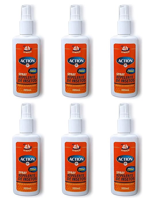 Repelente Action 105ml Kit C/6 Spray Icaridina Contra Dengue