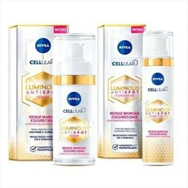Kit Nivea Cellular Luminous Sérum 30ml + Fluido Fps 50 40ml